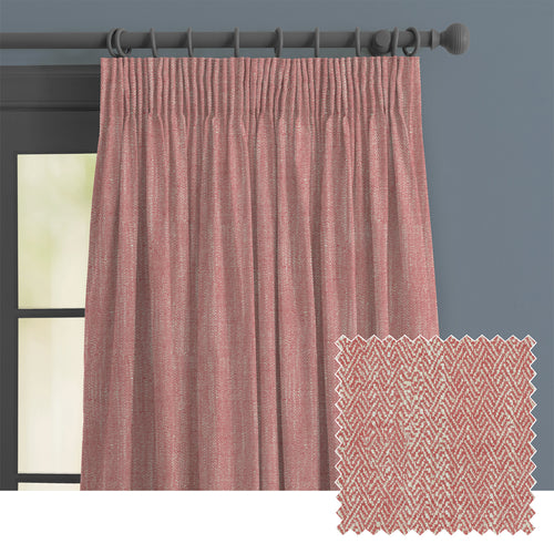 Plain Pink M2M - Jedburgh Textured Woven Made to Measure Curtains Default Voyage Maison