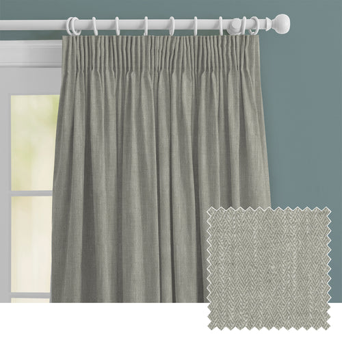 Plain Silver M2M - Jedburgh Textured Woven Made to Measure Curtains Default Voyage Maison