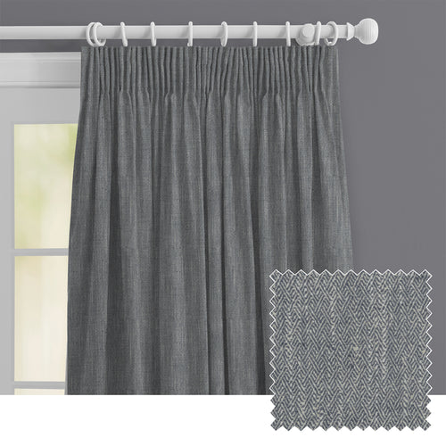 Plain Grey M2M - Jedburgh Textured Woven Made to Measure Curtains Default Voyage Maison