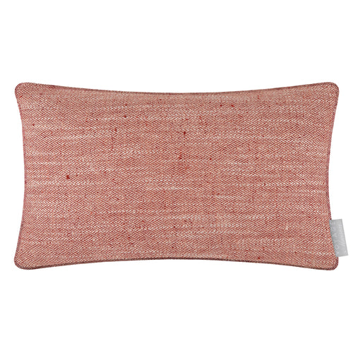 Herringbone Red Cushions - Jedburgh Textured Woven Rectangular Feather Filled Cushions Garnet Voyage Maison