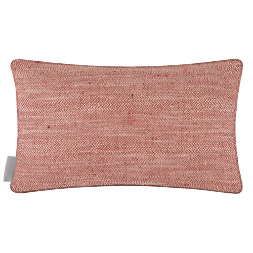 Herringbone Red Cushions - Jedburgh Textured Woven Rectangular Feather Filled Cushions Garnet Voyage Maison