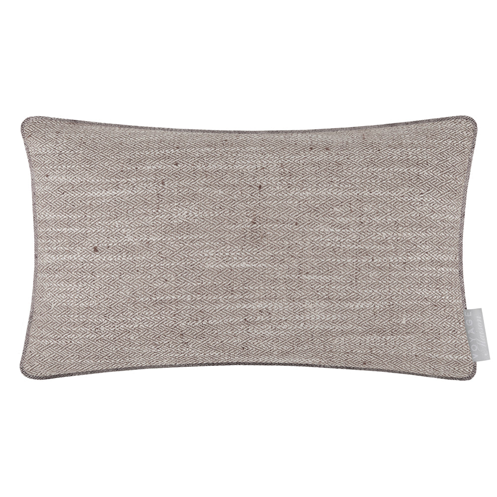 Jedburgh Nut Textured Woven Rectangular Feather Filled Cushions | Brown ...