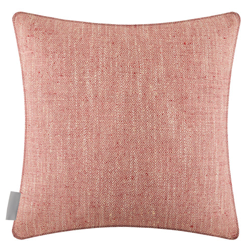 Herringbone Red Cushions - Jedburgh Textured Woven Square Feather Filled Cushions Garnet Voyage Maison