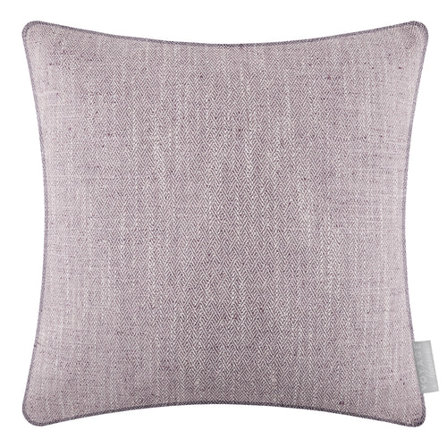 Herringbone Purple Cushions - Jedburgh Textured Woven Square Feather Filled Cushions Heather Voyage Maison