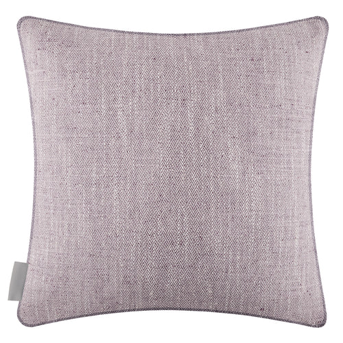 Herringbone Purple Cushions - Jedburgh Textured Woven Square Feather Filled Cushions Heather Voyage Maison