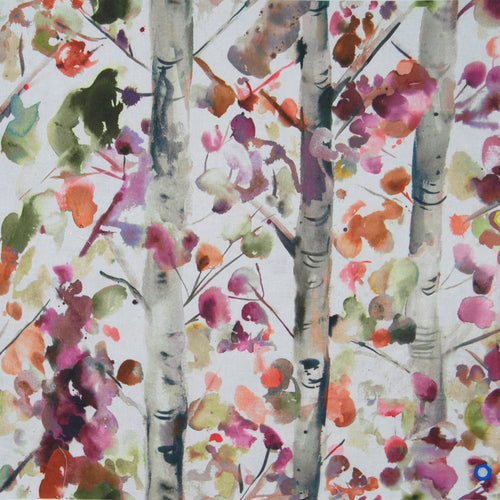 Floral Purple Fabric - Jumanah Printed Linen Fabric (By The Metre) Grenadine Voyage Maison