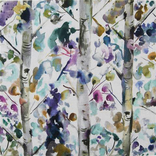 Floral Blue Fabric - Jumanah Printed Linen Fabric (By The Metre) Indigo Voyage Maison