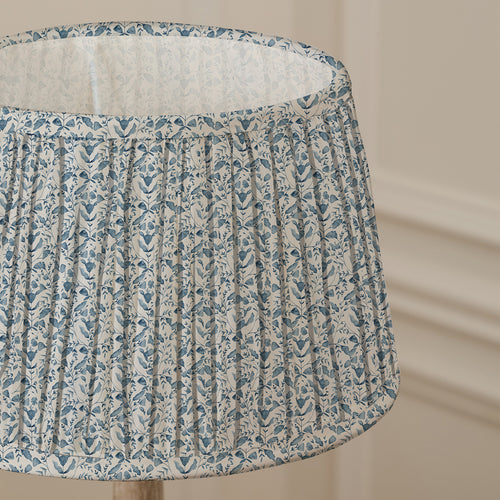 Floral Blue Lighting - Juna Pleated Tapered Lamp Shade Denim Voyage Maison