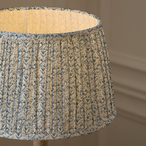 Floral Blue Lighting - Juna Pleated Tapered Lamp Shade Denim Voyage Maison