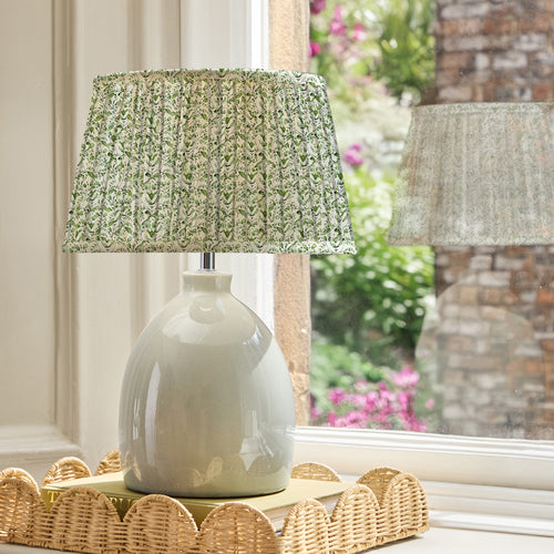 Floral Green Lighting - Juna Pleated Tapered Lamp Shade Sage Voyage Maison