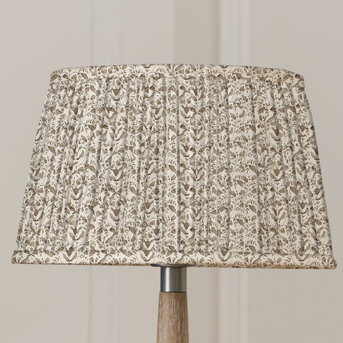 Floral Beige Lighting - Juna Pleated Tapered Lamp Shade Stone Voyage Maison