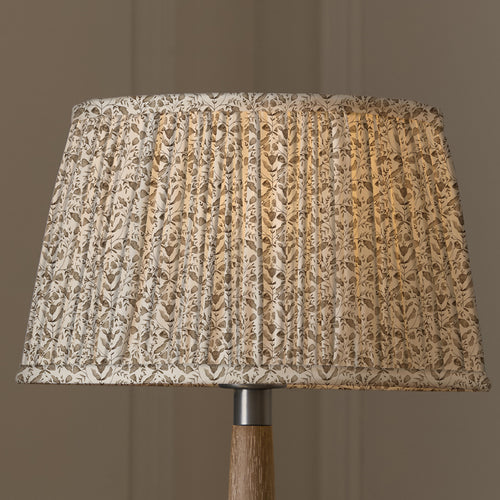 Floral Beige Lighting - Juna Pleated Tapered Lamp Shade Stone Voyage Maison