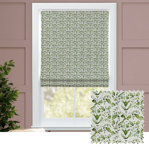Floral Green M2M - Juna Printed Cotton Made to Measure Roman Blinds Sage Voyage Maison