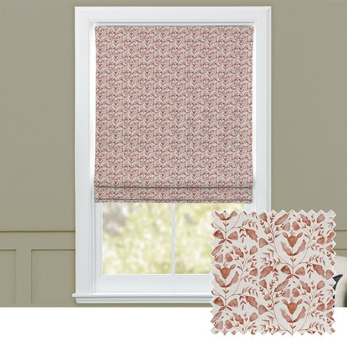 Floral Orange M2M - Juna Printed Cotton Made to Measure Roman Blinds Terracotta Voyage Maison