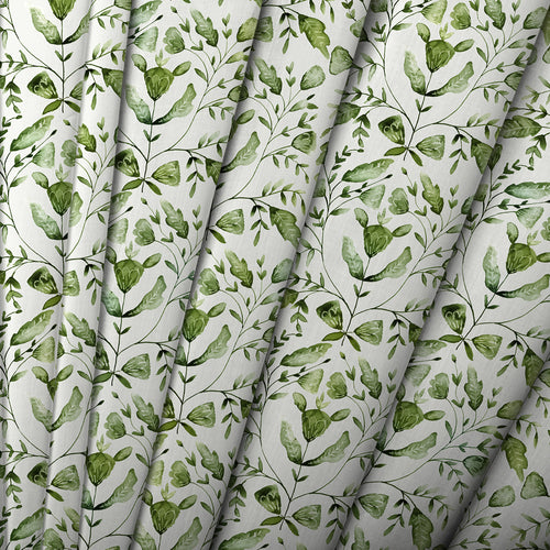 Floral Green M2M - Juna Printed Cotton Made to Measure Curtains Sage Voyage Maison