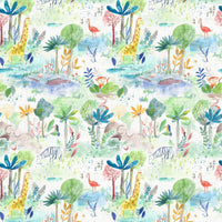  Samples - Jungle Fun Printed Fabric Sample Swatch Primary Voyage Maison