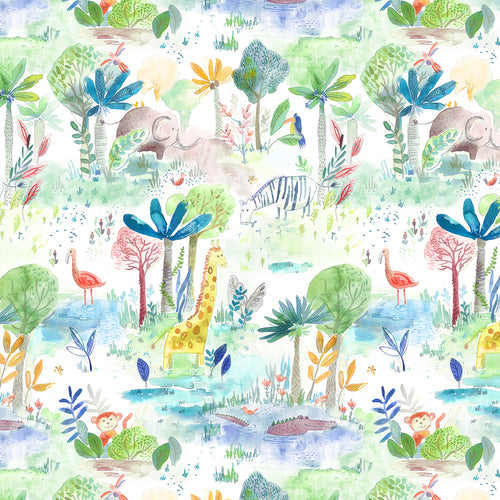 Animal Green M2M - Jungle Fun Printed Made to Measure Curtains Primary Voyage Maison