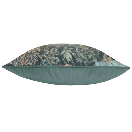 Jungle Blue Cushions - Jungle Serene Printed Velvet Feather Filled Cushion Ocean Voyage Maison
