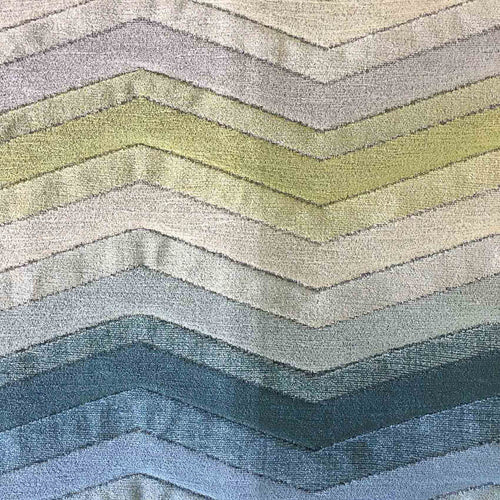 Geometric Blue Fabric - Kailzie Woven Jacquard Fabric (By The Metre) Capri Voyage Maison