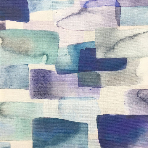 Abstract Blue Fabric - Kampala Printed Cotton Fabric (By The Metre) Indigo Voyage Maison