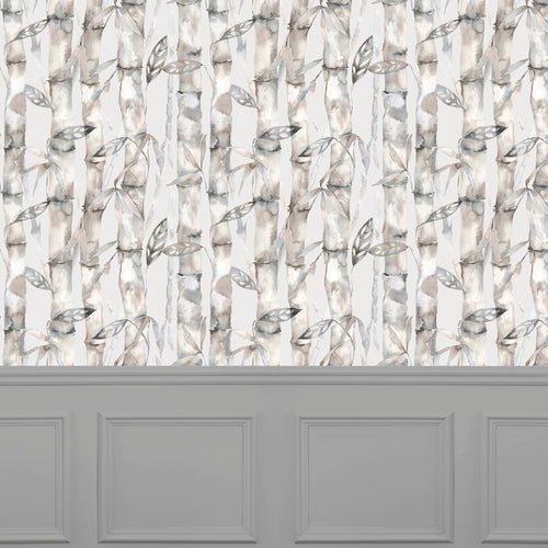 Floral Grey Wallpaper - Kanto  1.4m Wide Width Wallpaper (By The Metre) Bamboo Voyage Maison