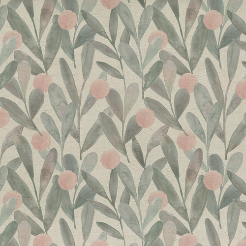 Floral Green Fabric - Katsura Printed Cotton Fabric (By The Metre) Granite Voyage Maison