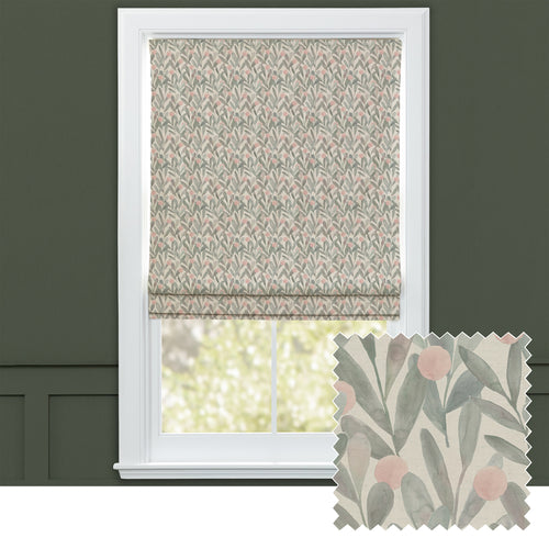 Floral Green M2M - Katsura Printed Cotton Made to Measure Roman Blinds Granite Voyage Maison