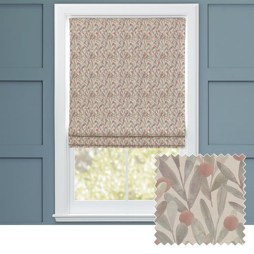 Floral Red M2M - Katsura Printed Cotton Made to Measure Roman Blinds Mulberry Voyage Maison