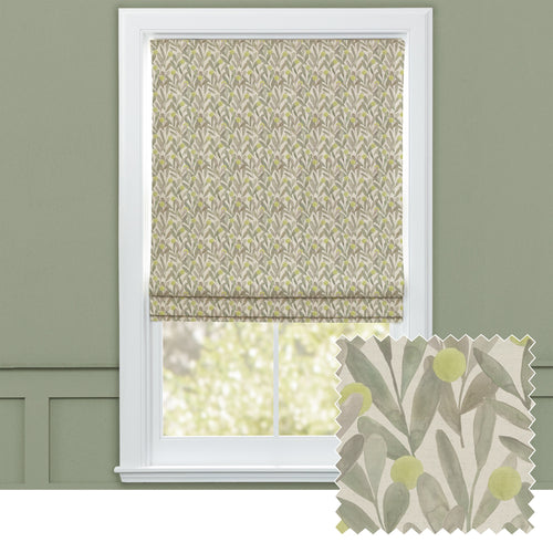 Floral Green M2M - Katsura Printed Cotton Made to Measure Roman Blinds Sage Voyage Maison