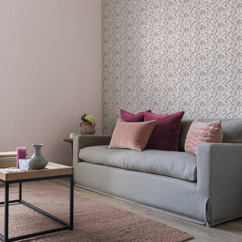 Floral Red Wallpaper - Katsura  1.4m Wide Width Wallpaper (By The Metre) Mulberry Voyage Maison