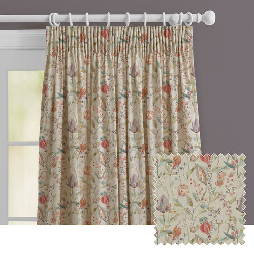 Animal Cream M2M - Kelston Printed Made to Measure Curtains Cinnamon Linen Voyage Maison