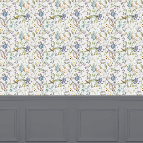 Floral Blue Wallpaper - Kelston  1.4m Wide Width Wallpaper (By The Metre) Capri Voyage Maison