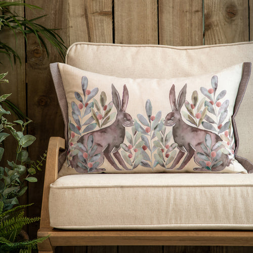 Voyage Maison Kensuri Printed Feather Cushion in Mulberry