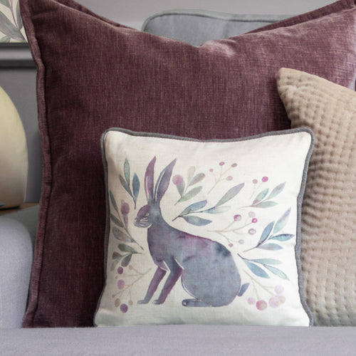 Voyage Maison Kensuri Small Printed Feather Cushion in Violet