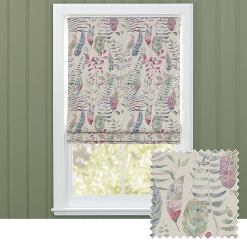 Floral Purple M2M - Kenton Printed Cotton Made to Measure Roman Blinds Loganberry Voyage Maison