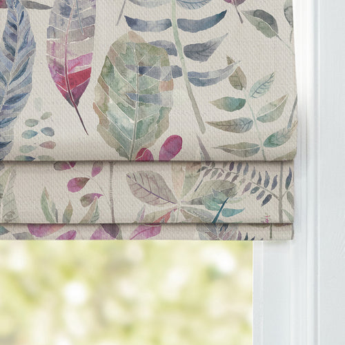 Floral Purple M2M - Kenton Printed Cotton Made to Measure Roman Blinds Loganberry Voyage Maison