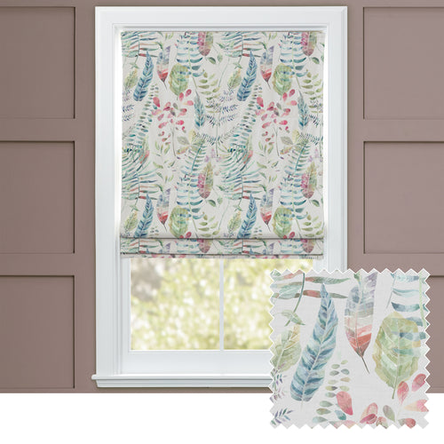 Floral Blue M2M - Kenton Printed Cotton Made to Measure Roman Blinds Silver Voyage Maison