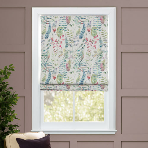 Floral Blue M2M - Kenton Printed Cotton Made to Measure Roman Blinds Silver Voyage Maison