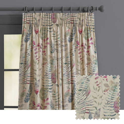 Floral Cream M2M - Kenton Printed Made to Measure Curtains Loganberry Voyage Maison