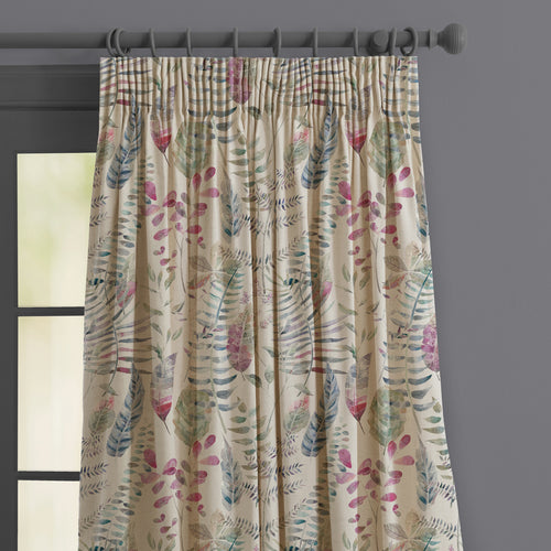 Floral Cream M2M - Kenton Printed Made to Measure Curtains Loganberry Voyage Maison