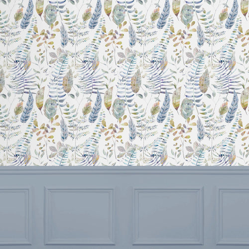 Floral Blue Wallpaper - Kenton  1.4m Wide Width Wallpaper (By The Metre) Skylark Voyage Maison