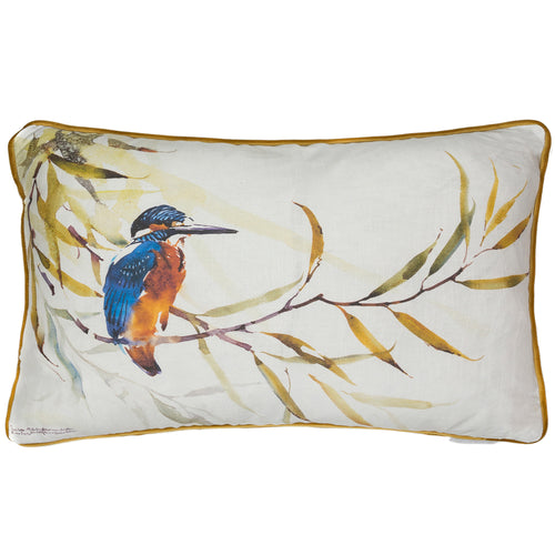 Darren Woodhead Kingfisher Printed Feather Cushion in Evergreen