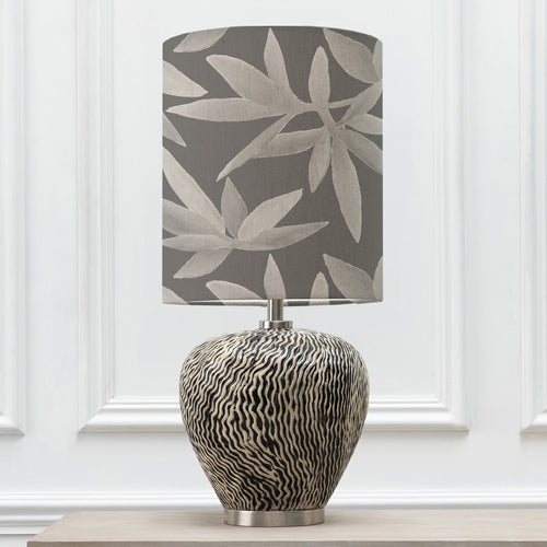 Floral Black Lighting - Alcina  & Silverwood Anna  Complete Table Lamp Grey/Frost Additions