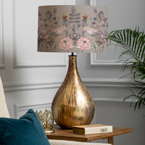 Floral Gold Lighting - Allegra  & Ahura Eva  Complete Table Lamp Glass/Bronze Voyage Maison