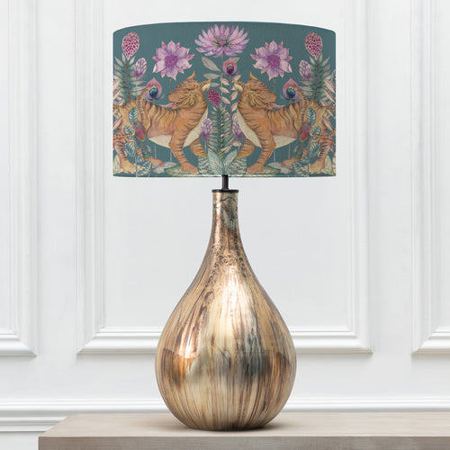 Floral Gold Lighting - Allegra  & Baghdev Eva  Complete Table Lamp Glass/Iris Voyage Maison