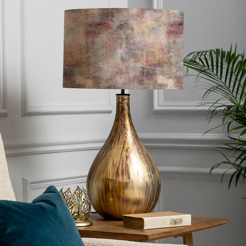 Abstract Gold Lighting - Monet Eva & Allegra Complete Table Lamp Glass/Amber Voyage Maison