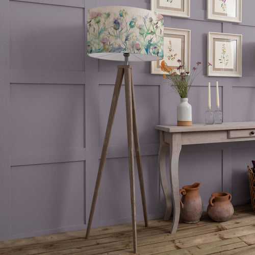 Floral Grey Lighting - Aratus  & Cirsium Eva  Complete Floor Lamp Grey/Damson Voyage Maison