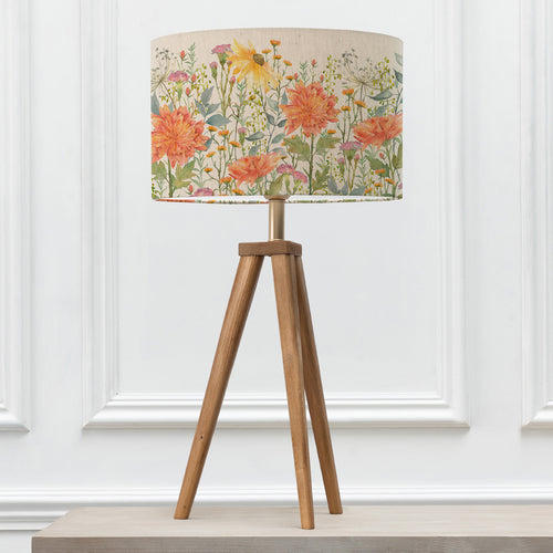 Floral Orange Lighting - Delamere Eva & Aratus Complete Table Lamp Linen Voyage Maison