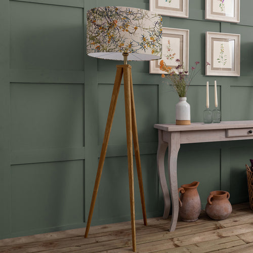 Floral Brown Lighting - Aratus  & Hawthorn Eva  Complete Floor Lamp Nut/Olive Darren Woodhead