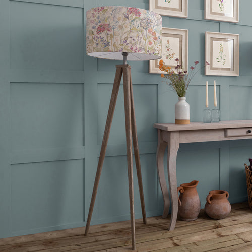 Floral Grey Lighting - Aratus  & Hedgerow Eva  Complete Floor Lamp Grey/Linen Voyage Maison